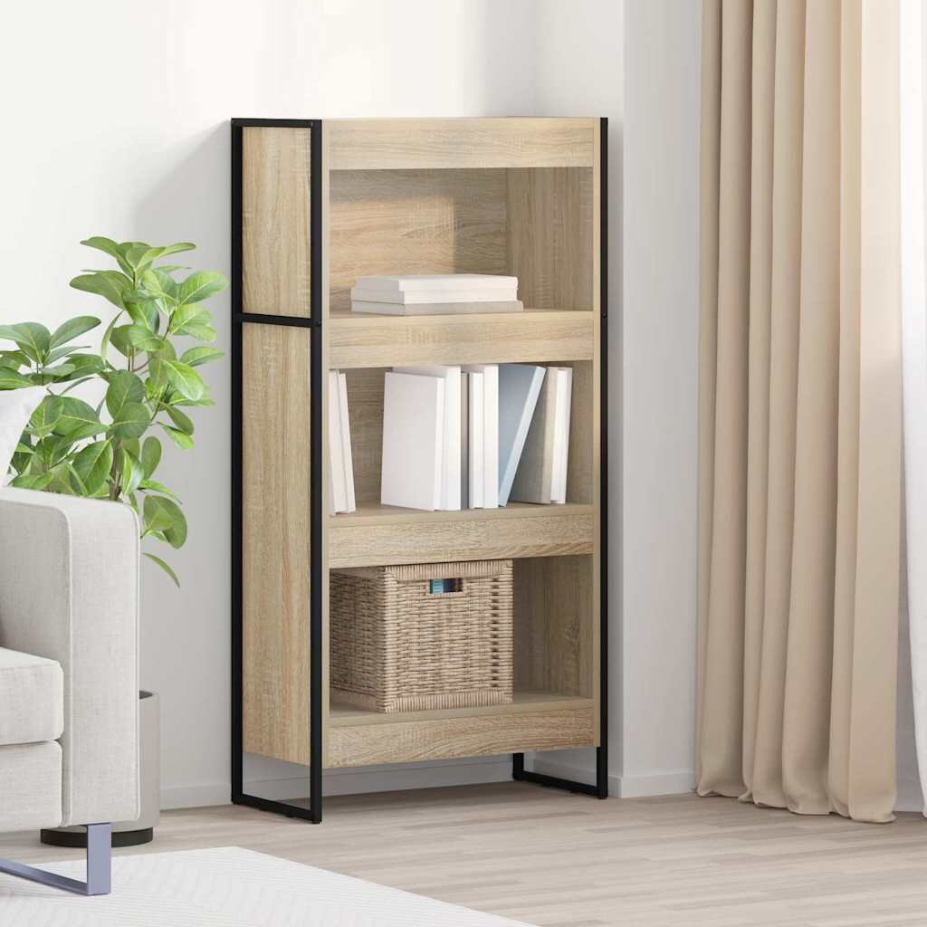 vidaXL Шкаф за книги 60 x 30 x 121 см Инженерна дървесина Сонома