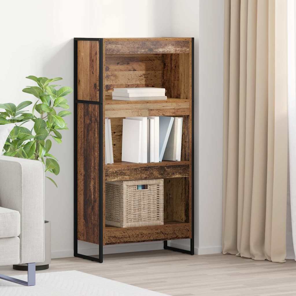 vidaXL Шкаф за книги 60 x 30 x 121 см Инженерна дървесина Старо дърво