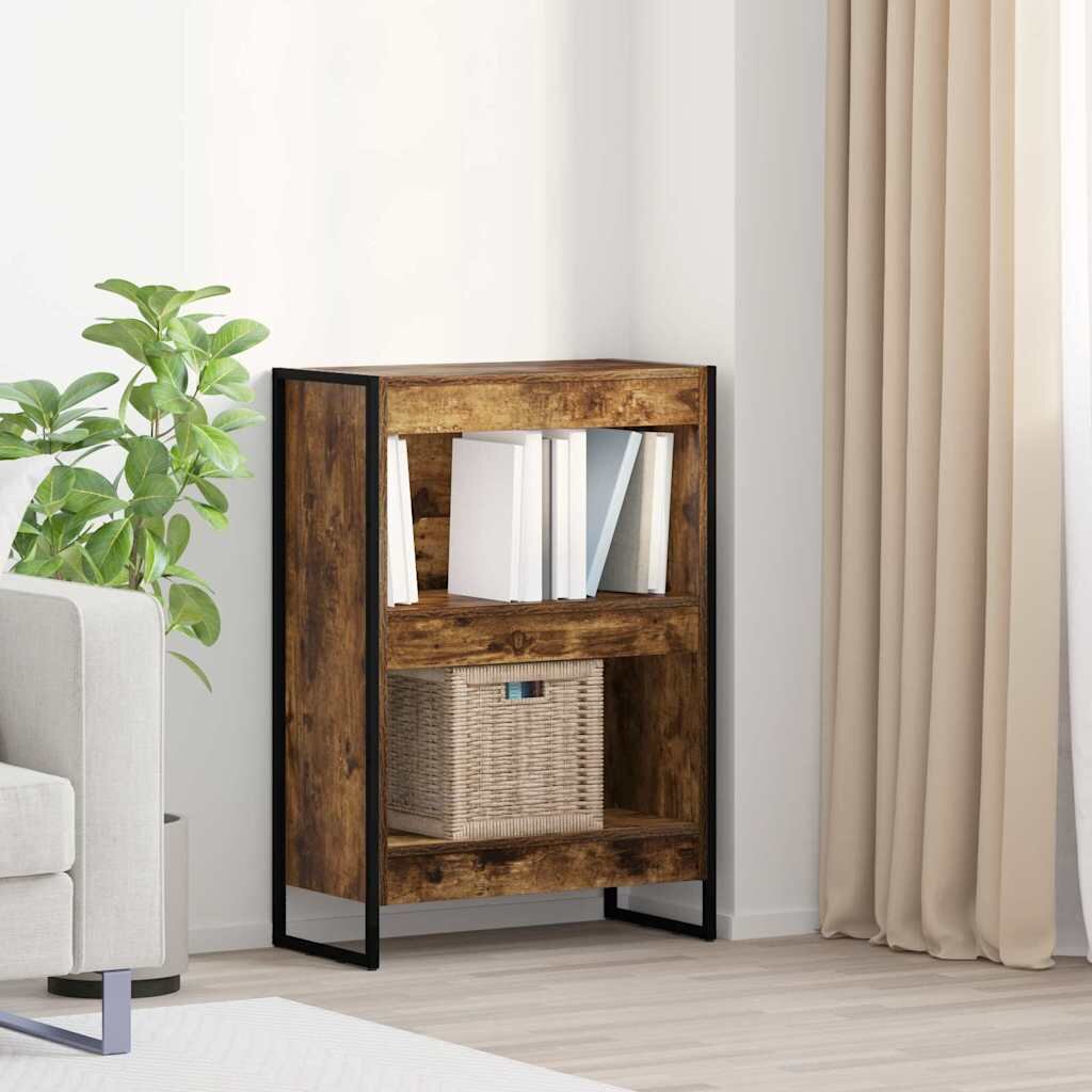 vidaXL Шкаф за книги 60 x 30 x 865 см Инженерна дървесина Димящ дъб