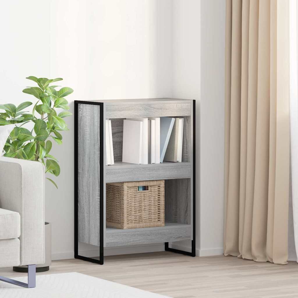 vidaXL Шкаф за книги 60 x 30 x 865 см Инженерна дървесина Сив Сонома