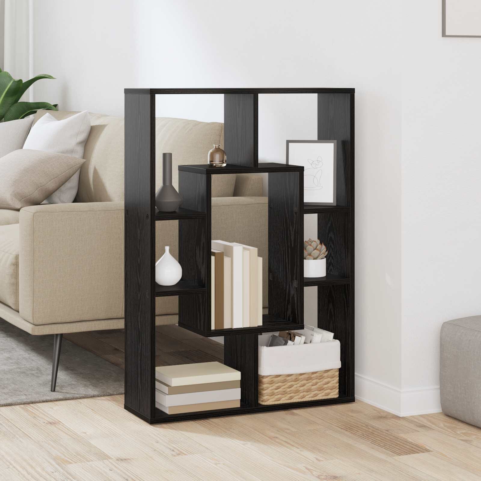 vidaXL Шкаф за книги 7 нива 63 x 20 x 90 см Инженерна дървесина