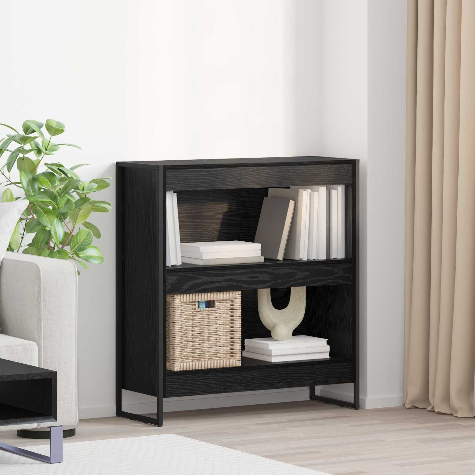 vidaXL Шкаф за книги 80 x 30 x 865 см Инженерна дървесина Черния дъб