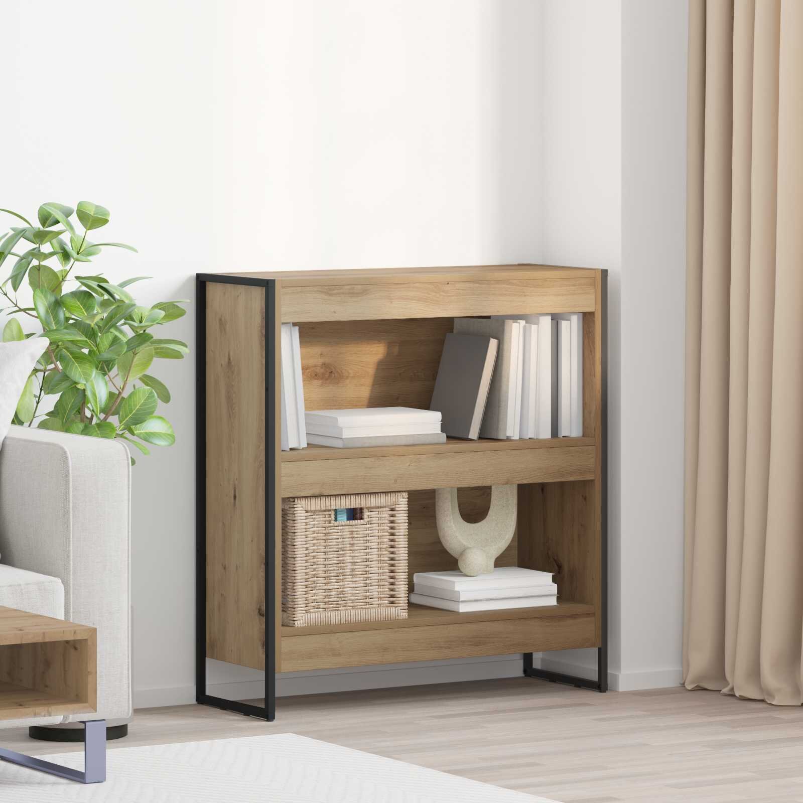 vidaXL Шкаф за книги 80 x 30 x 865 см Инженерна дървесина Дъб Артизан