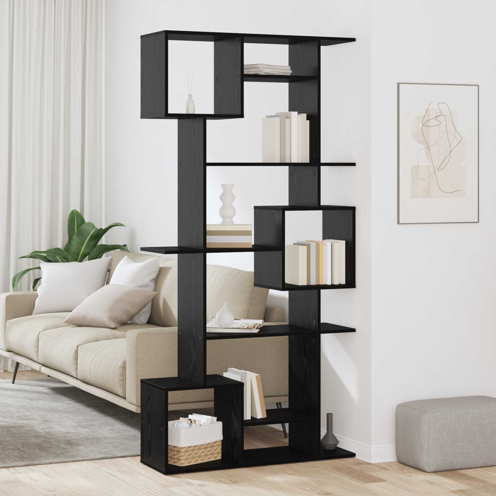vidaXL Шкаф за книги 9 нива 92 x 29 x 188 см Инженерна дървесина