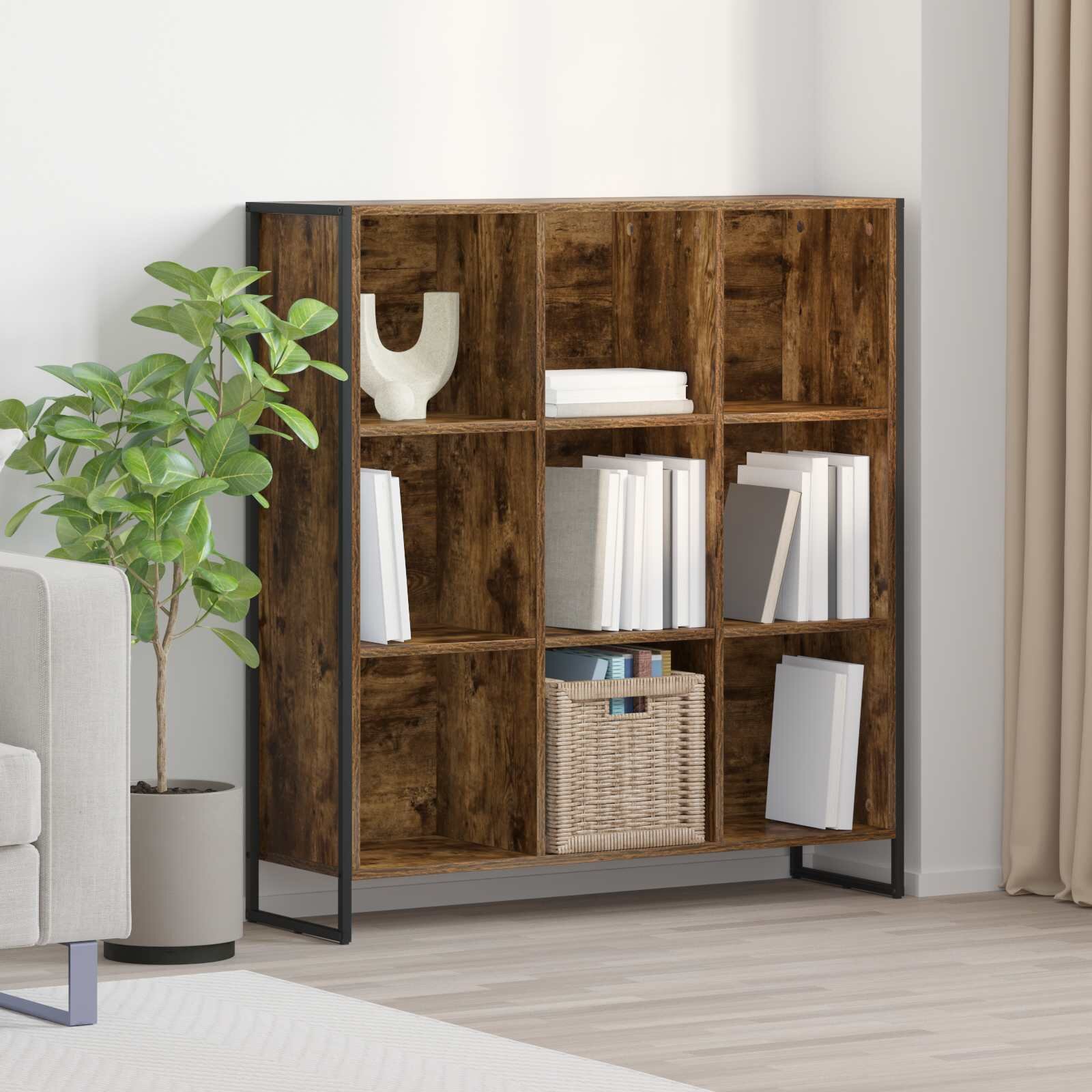 vidaXL Шкаф за книги 99.5 x 30 x 108.5 см Инженерна дървесина
