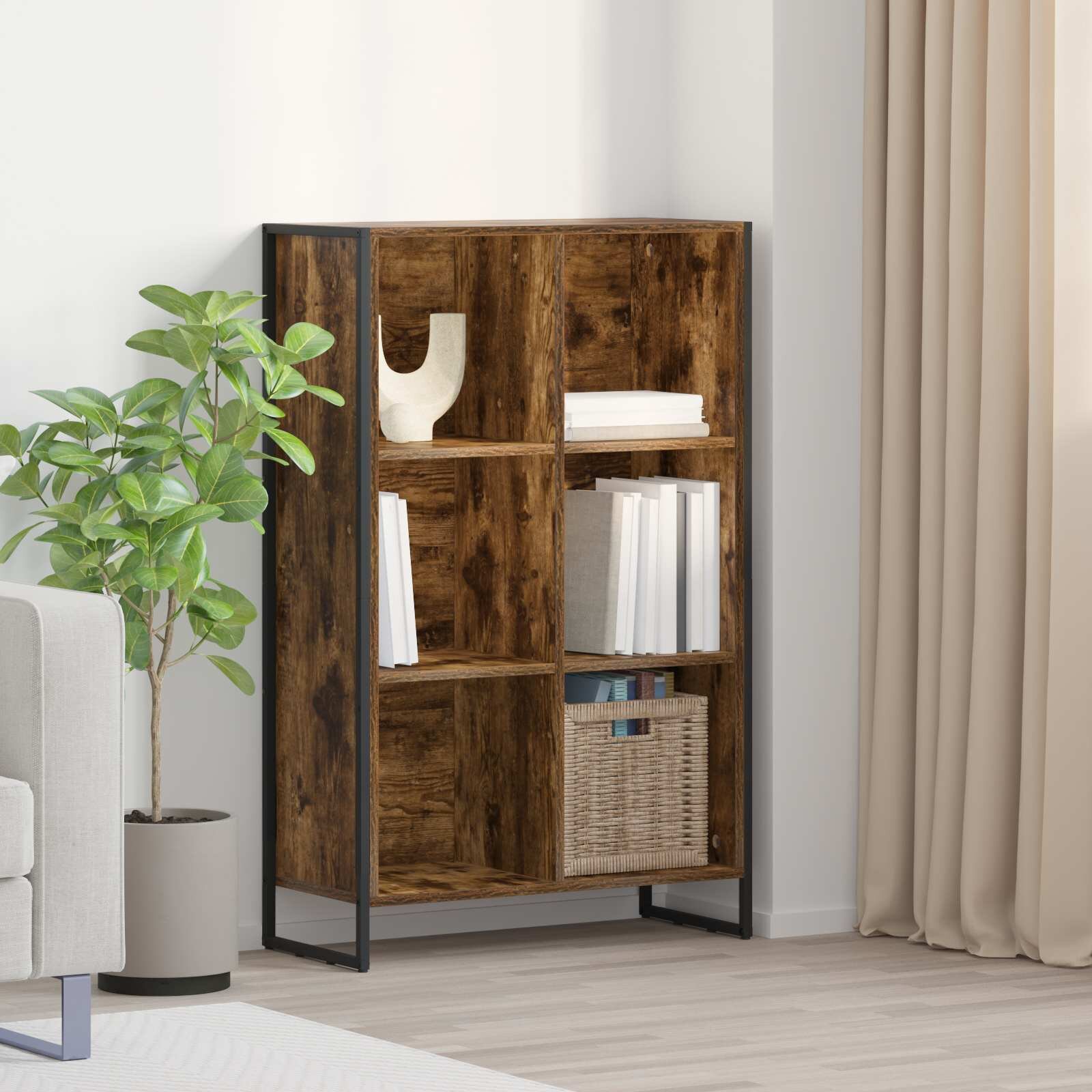 vidaXL Шкаф за книги 99.5 x 30 x 108.5 см Инженерна дървесина