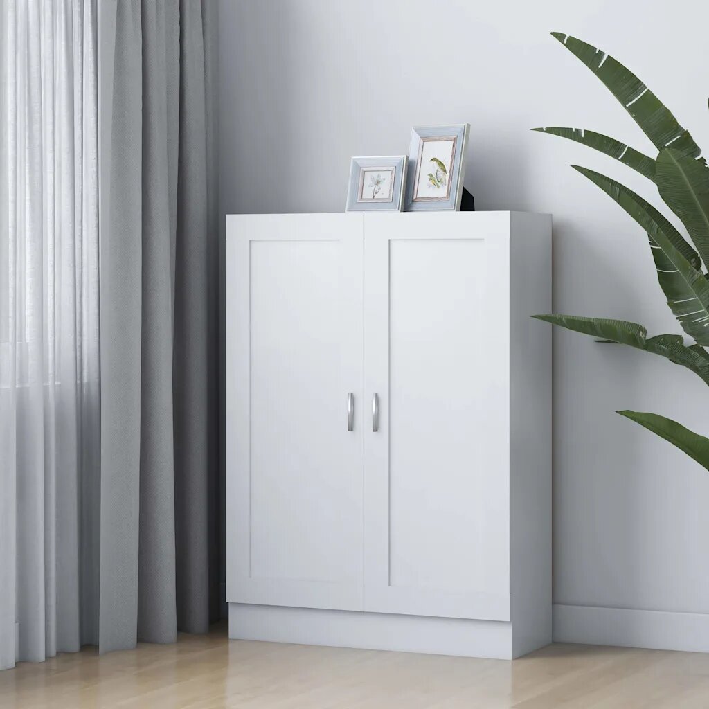 vidaXL Шкаф за книги бял 825x305x115 см инженерно дърво