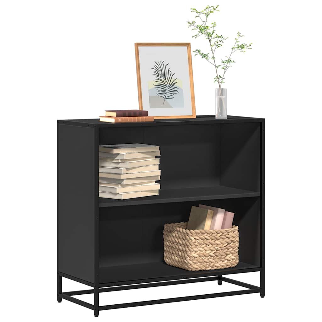 vidaXL Шкаф за книги Черен 805x35x76 cm Инженерна дървесина