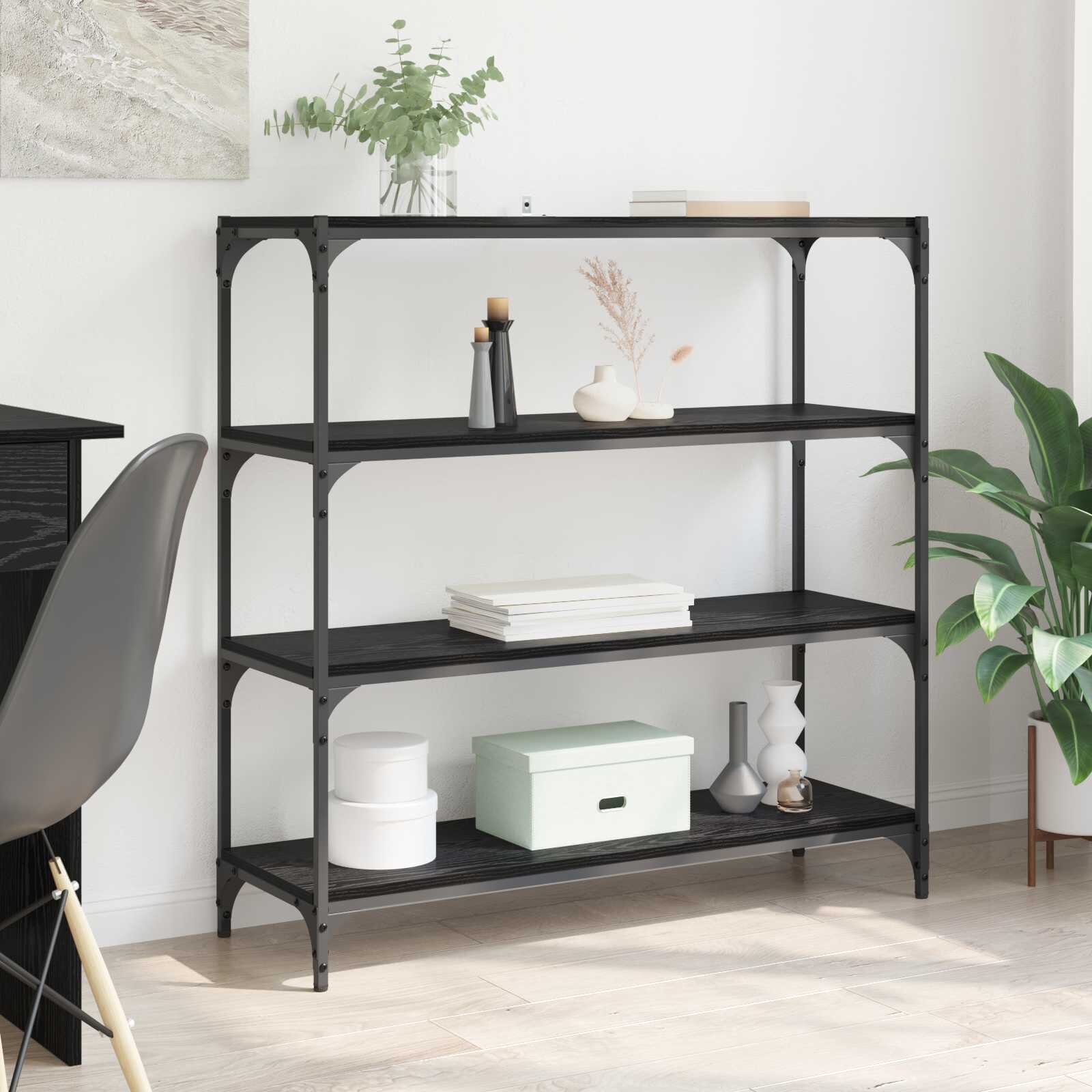 vidaXL Шкаф за книги Черния дъб 100 x 33 x 100 см