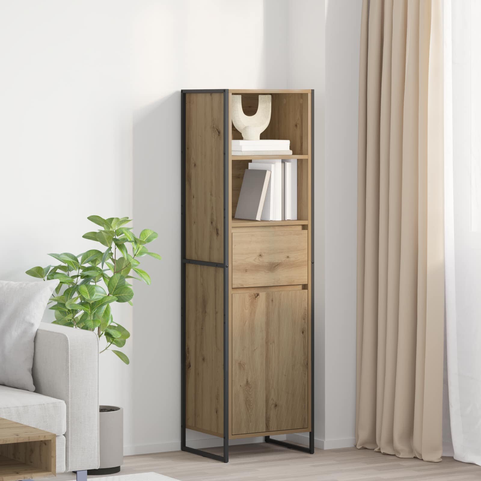 vidaXL Шкаф за книги Дъб артизан 43 x 36 x 150.5 см