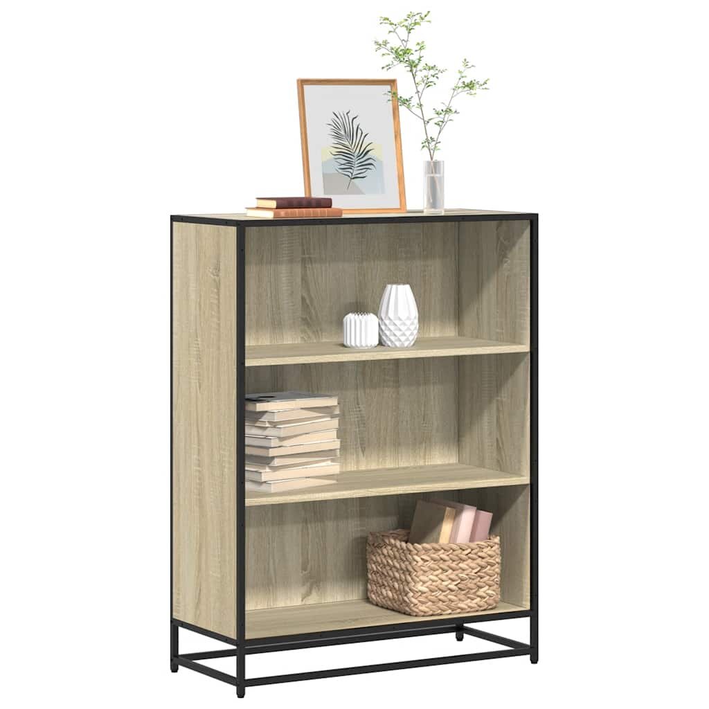 vidaXL Шкаф за книги дъб сонома 805x35x1075 см ПДЧ