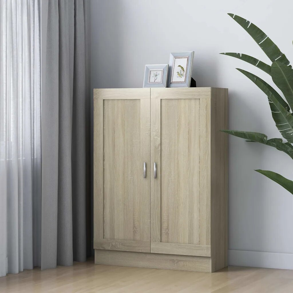 vidaXL Шкаф за книги дъб сонома 825x305x115 см инженерно дърво