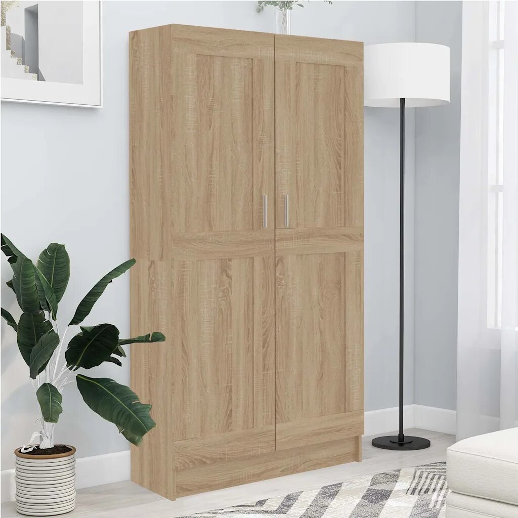 vidaXL Шкаф за книги дъб сонома 825x305x150 см инженерно дърво