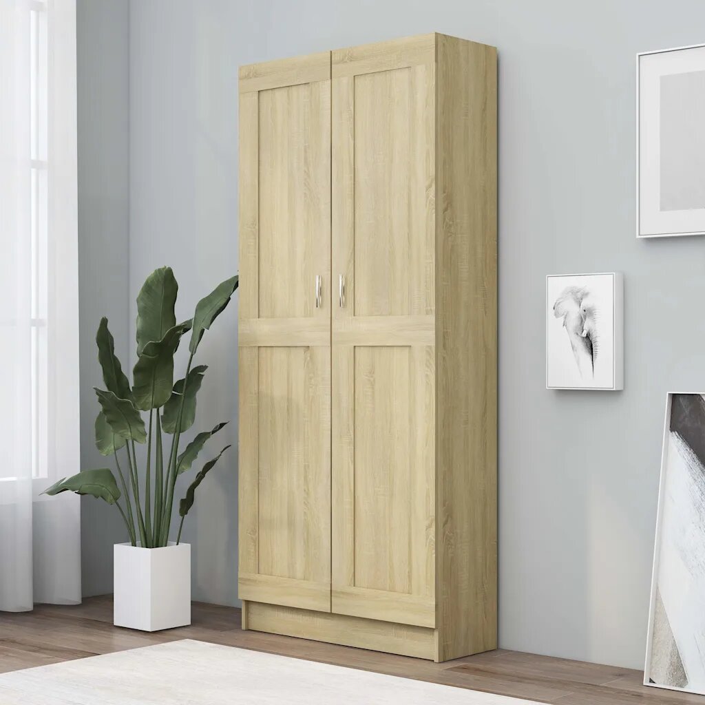 vidaXL Шкаф за книги дъб сонома 825x305x1855 см ПДЧ
