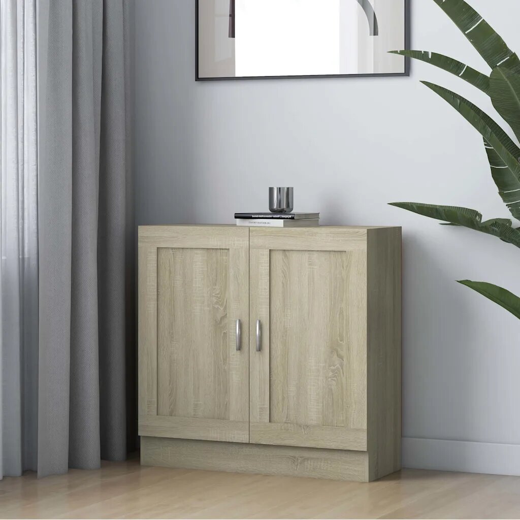 vidaXL Шкаф за книги дъб сонома 825x305x80 см ПДЧ