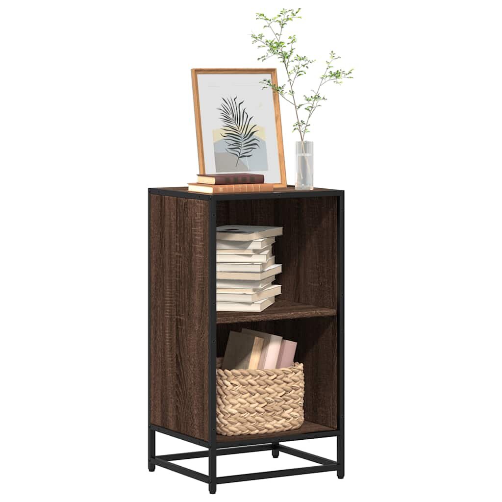 vidaXL Шкаф за книги Кафяв дъб 40x35x76 cm Инженерна дървесина