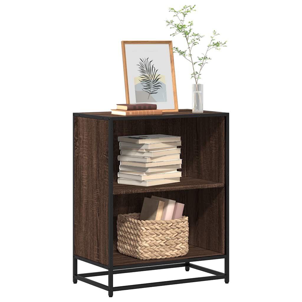 vidaXL Шкаф за книги Кафяв дъб 60x35x76 cm Инженерна дървесина