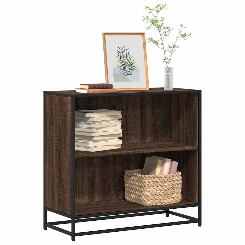 vidaXL Шкаф за книги Кафяв дъб 805x35x76 cm Инженерна дървесина