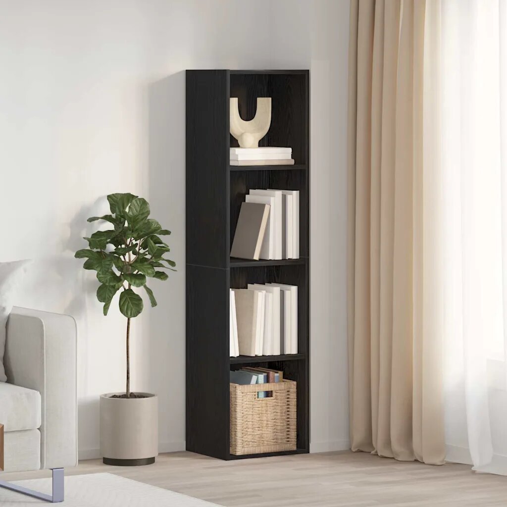 vidaXL Шкаф за книги Монтиране на стена Черния дъб 143 x 30 x 36 см