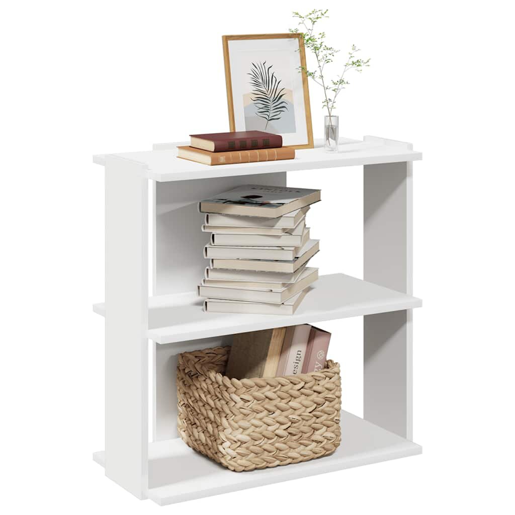 vidaXL Шкаф за книги на 3 етажа бял 60x30x60 cm
