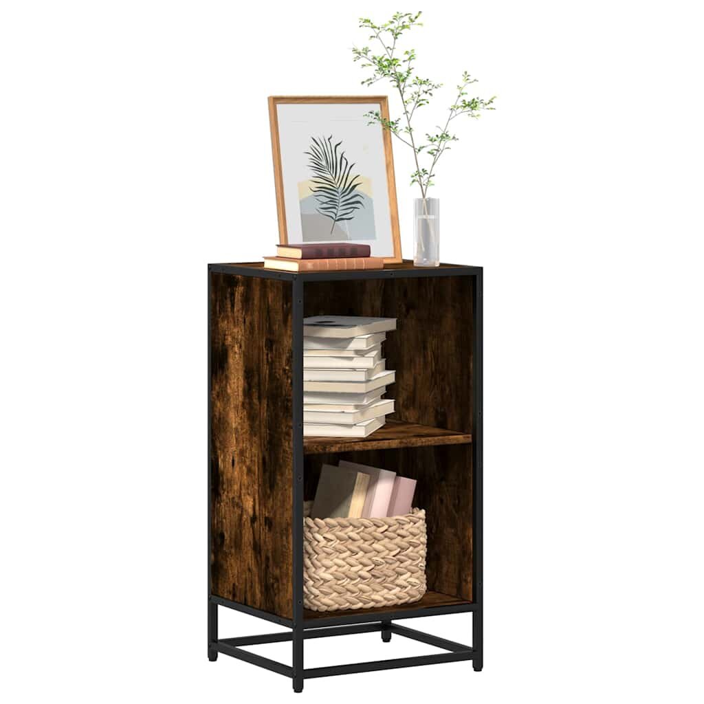 vidaXL Шкаф за книги Пушен дъб 40x35x76 cm Инженерна дървесина