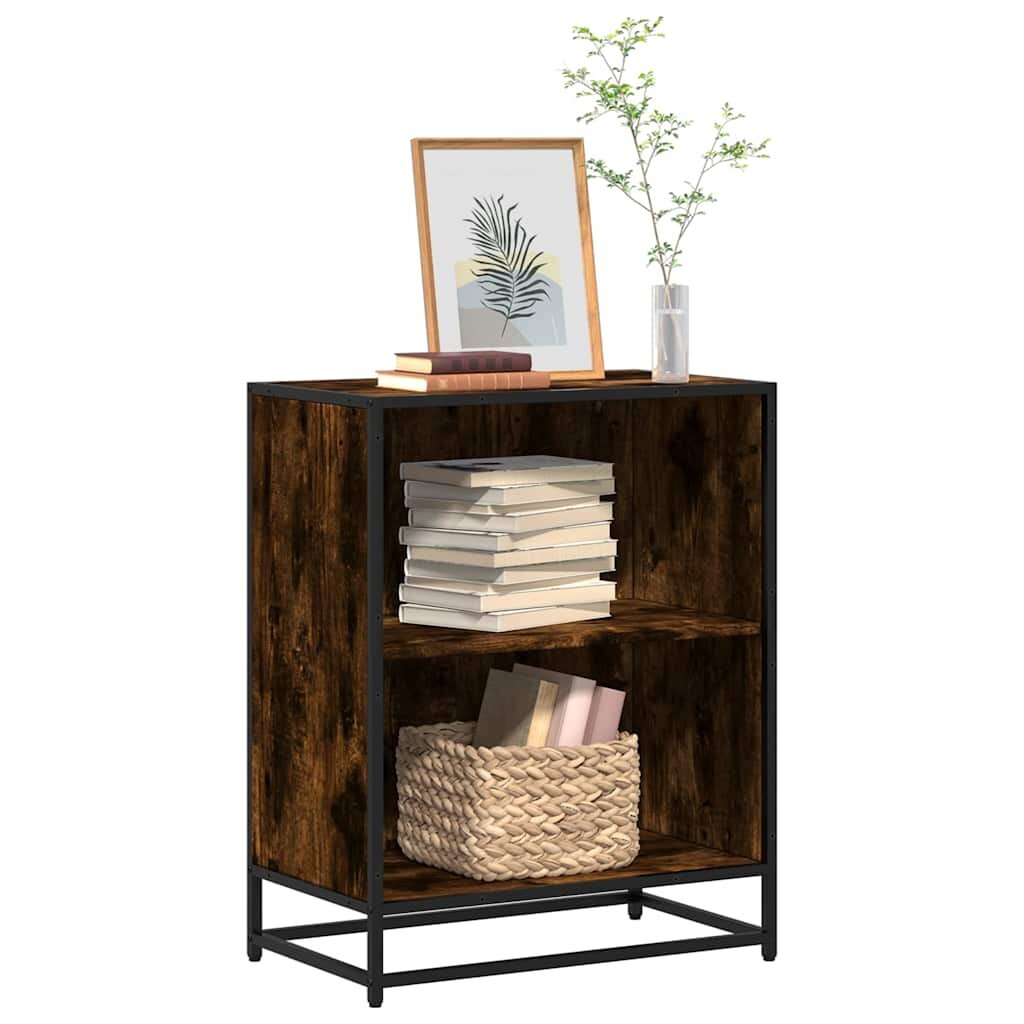 vidaXL Шкаф за книги Пушен дъб 60x35x76 cm Инженерна дървесина