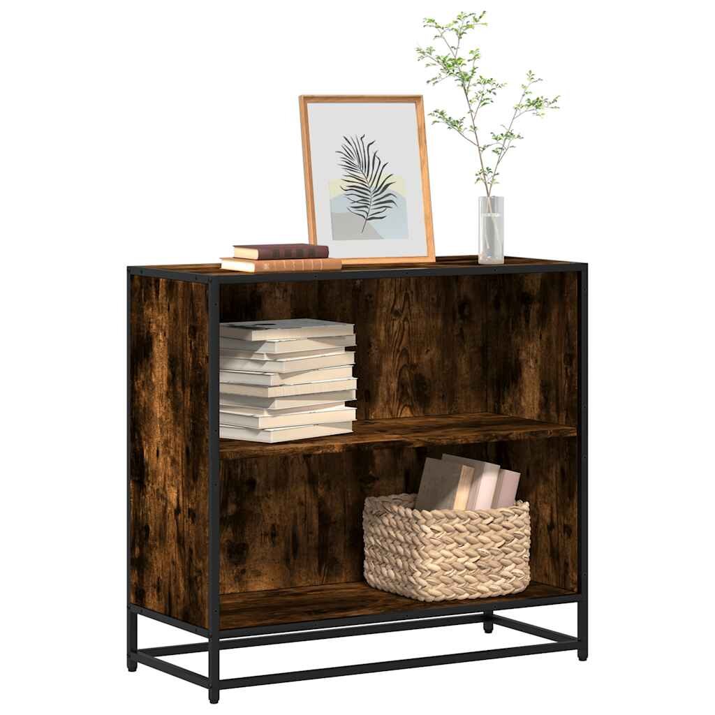 vidaXL Шкаф за книги Пушен дъб 805x35x76 cm Инженерна дървесина