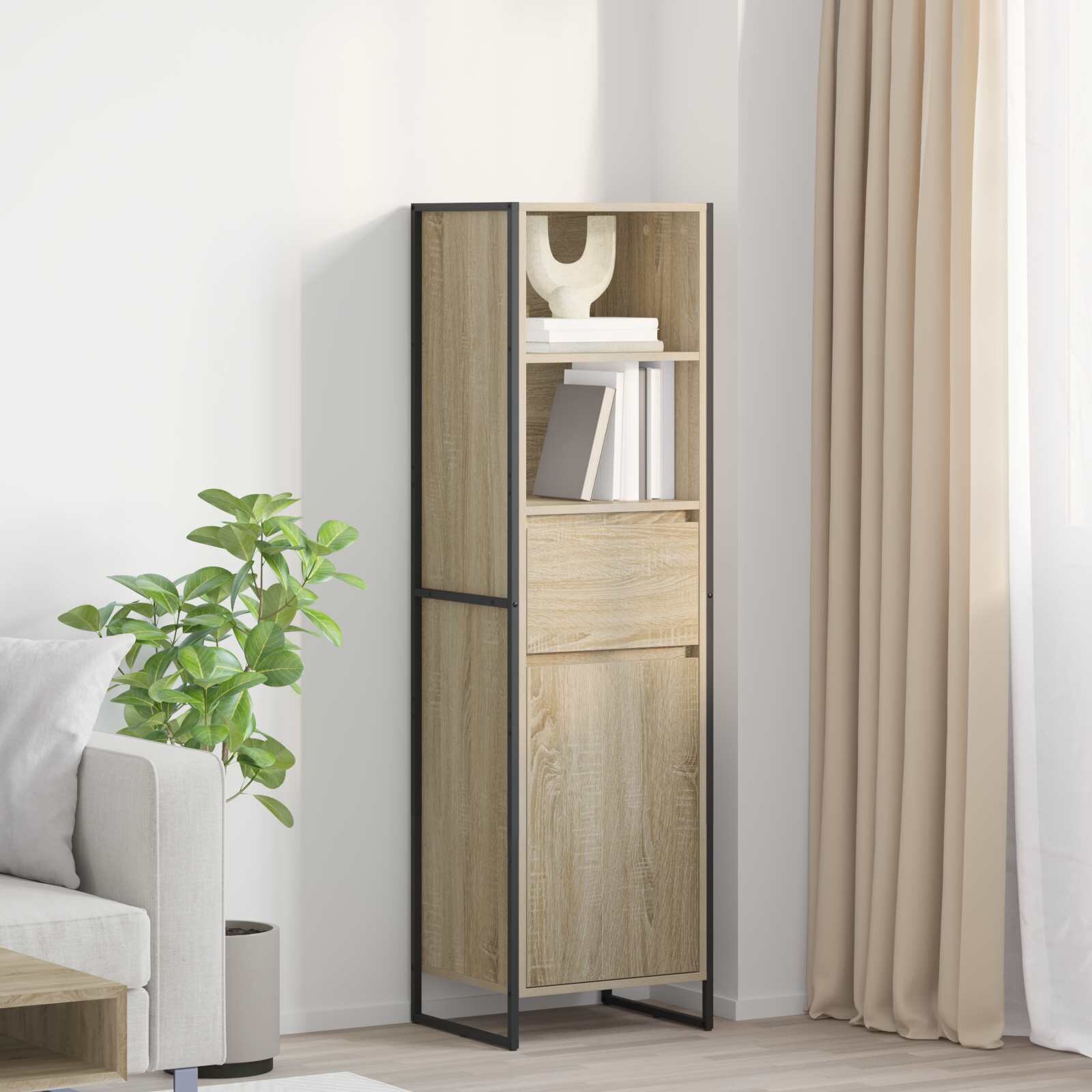 vidaXL Шкаф за книги Сонома 43 x 36 x 150.5 см Инженерна дървесина