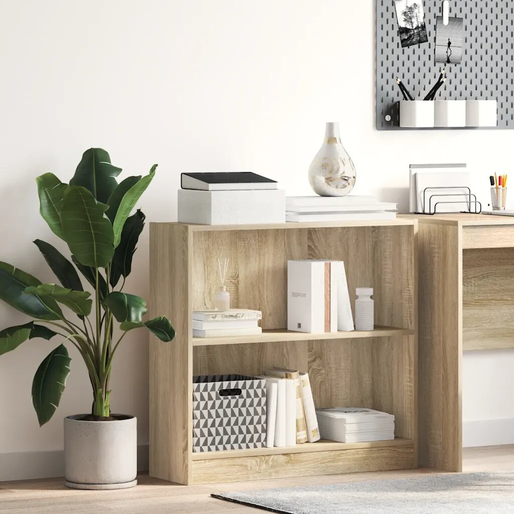 vidaXL Шкаф за книги Сонома Дъб 80x24x75 cm Инженерна дървесина
