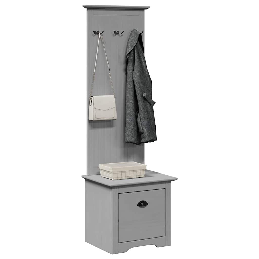 vidaXL Шкаф за коридор с куки BODO сив 50x40x157 см