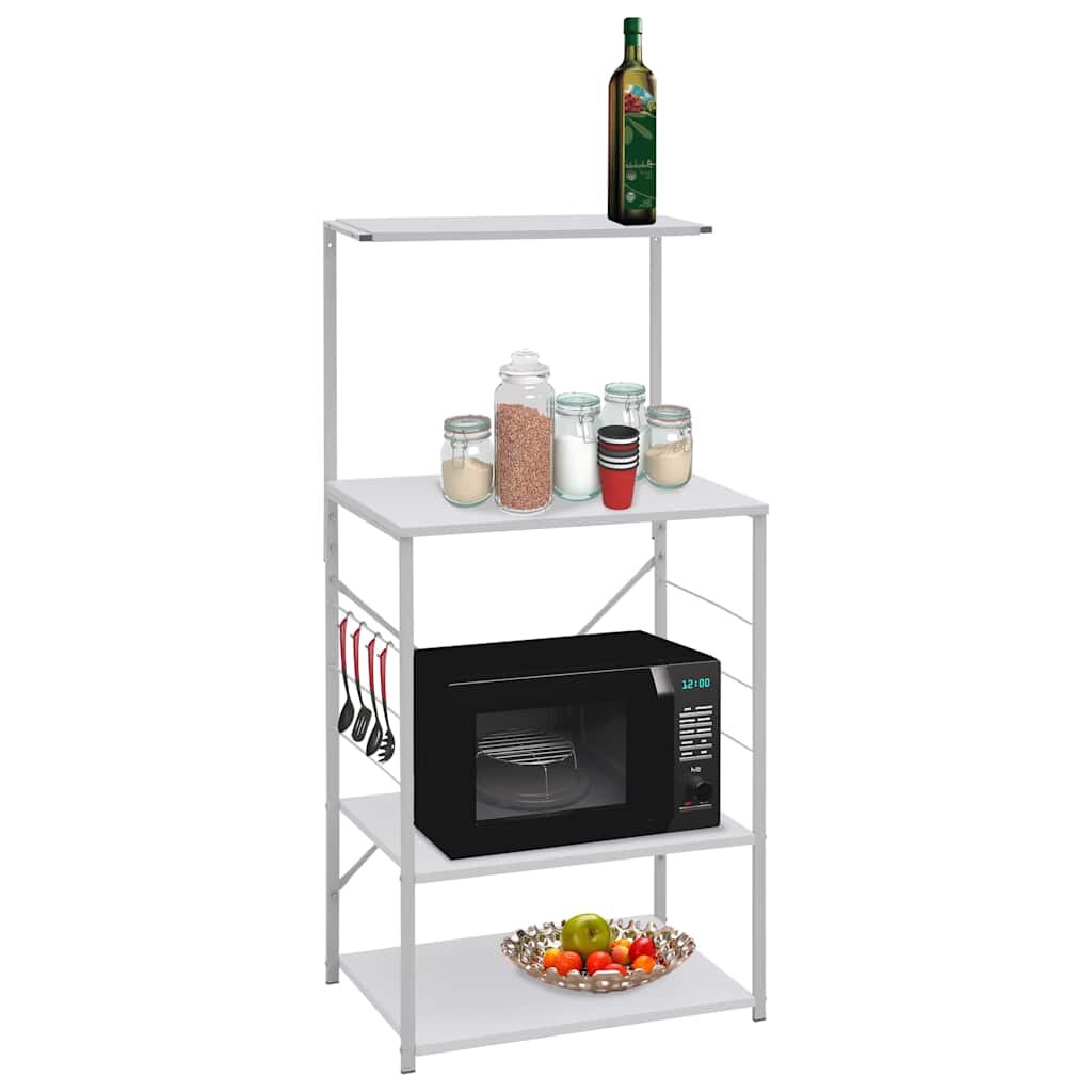 vidaXL Шкаф за микровълнова бял 60x396x123 см инженерно дърво