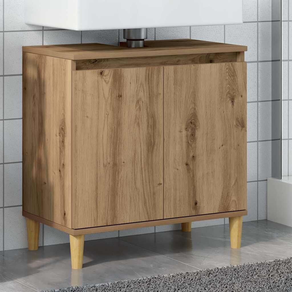 vidaXL Шкаф за мивка Artisan Oak 58x33x60 cm Инженерна дървесина