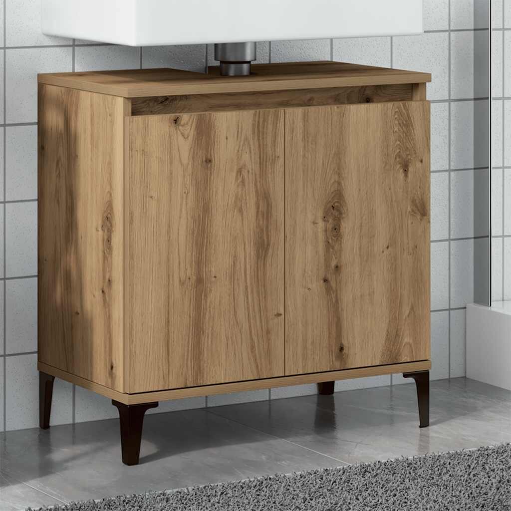 vidaXL Шкаф за мивка Artisan Oak 58x33x60 cm Инженерна дървесина