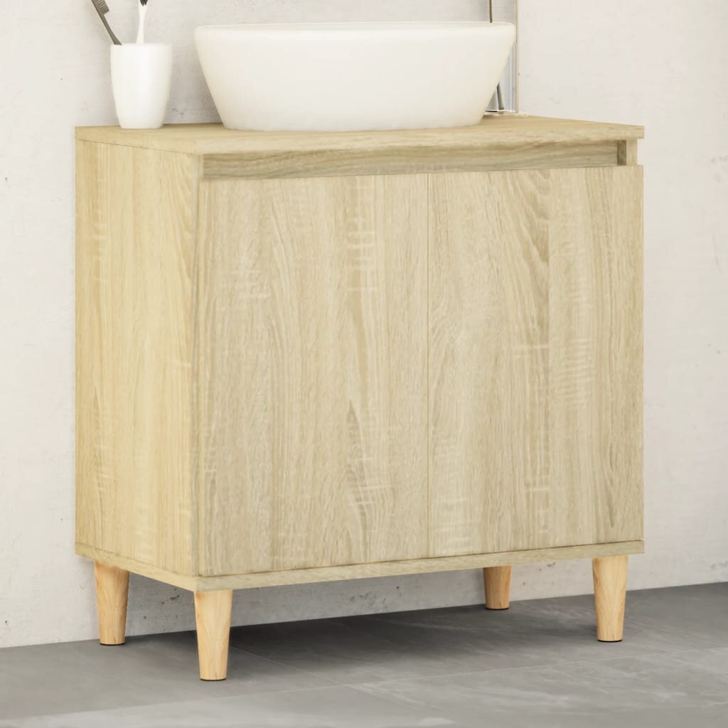 vidaXL Шкаф за мивка дъб сонома 58x33x60 см инженерно дърво