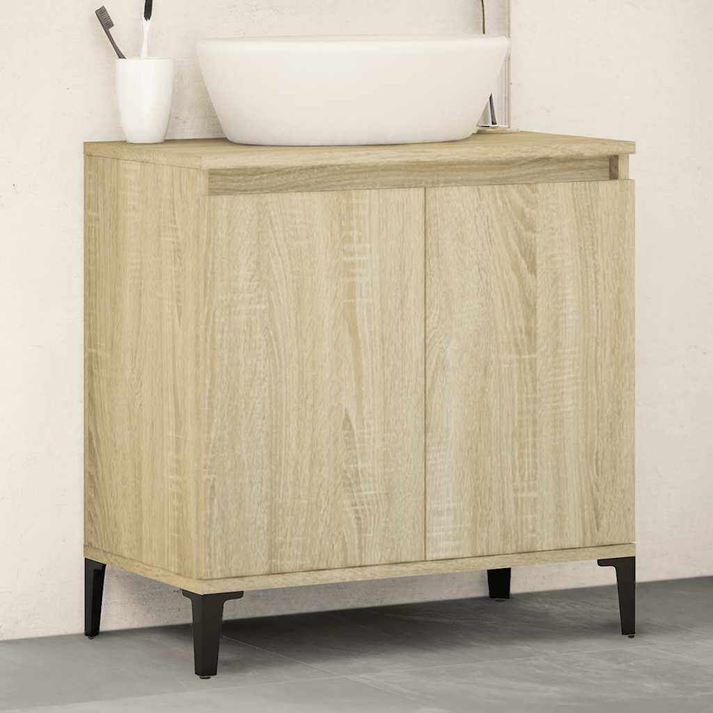 vidaXL Шкаф за мивка дъб сонома 58x33x60 см инженерно дърво