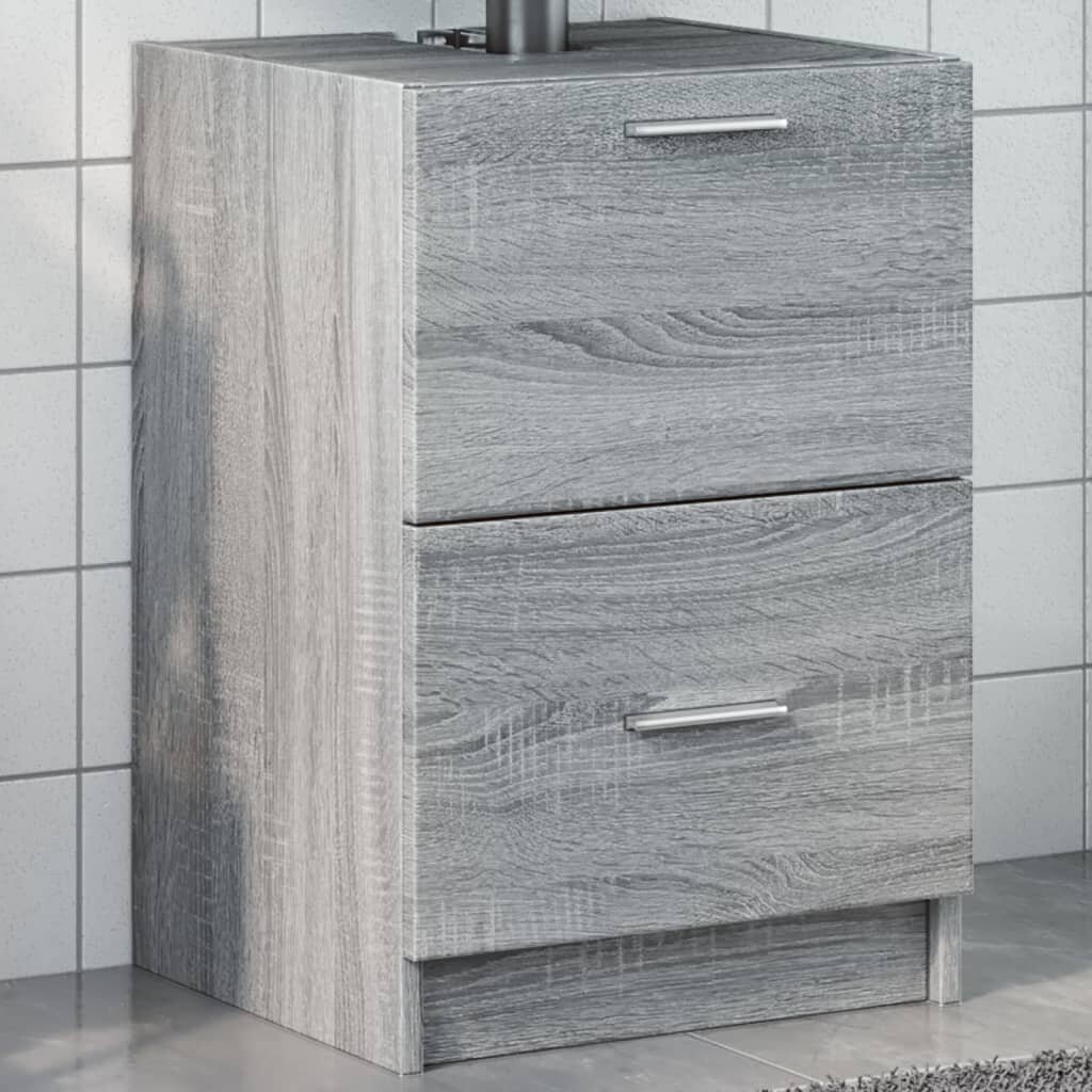 vidaXL Шкаф за мивка сив сонома 40x37x59 см инженерно дърво