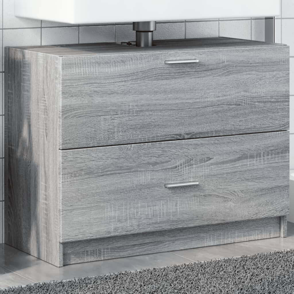vidaXL Шкаф за мивка сив сонома 78x37x59 см инженерно дърво
