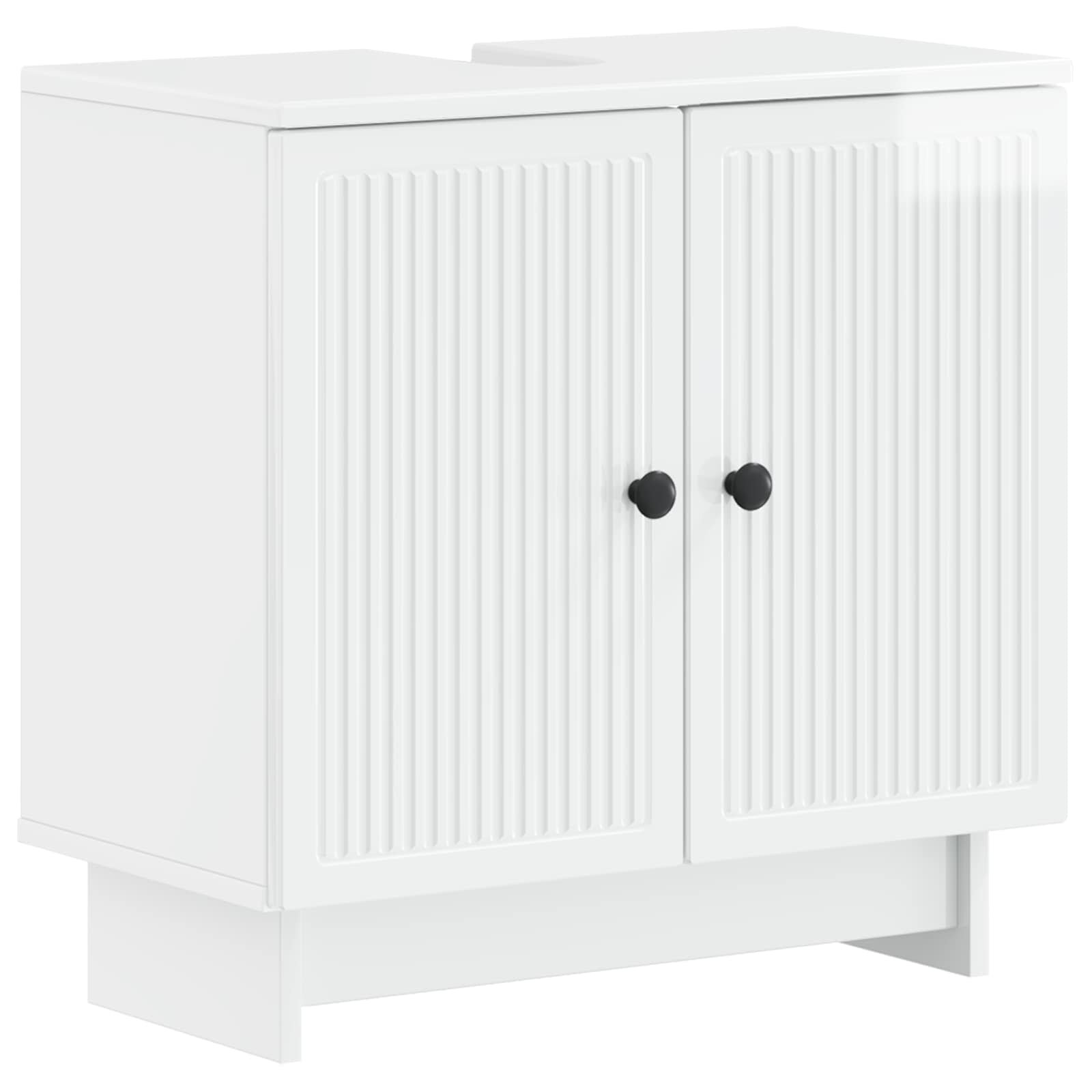 vidaXL Шкаф за мивка в баня EDE Бял гланц 595 x 315 x 59 см