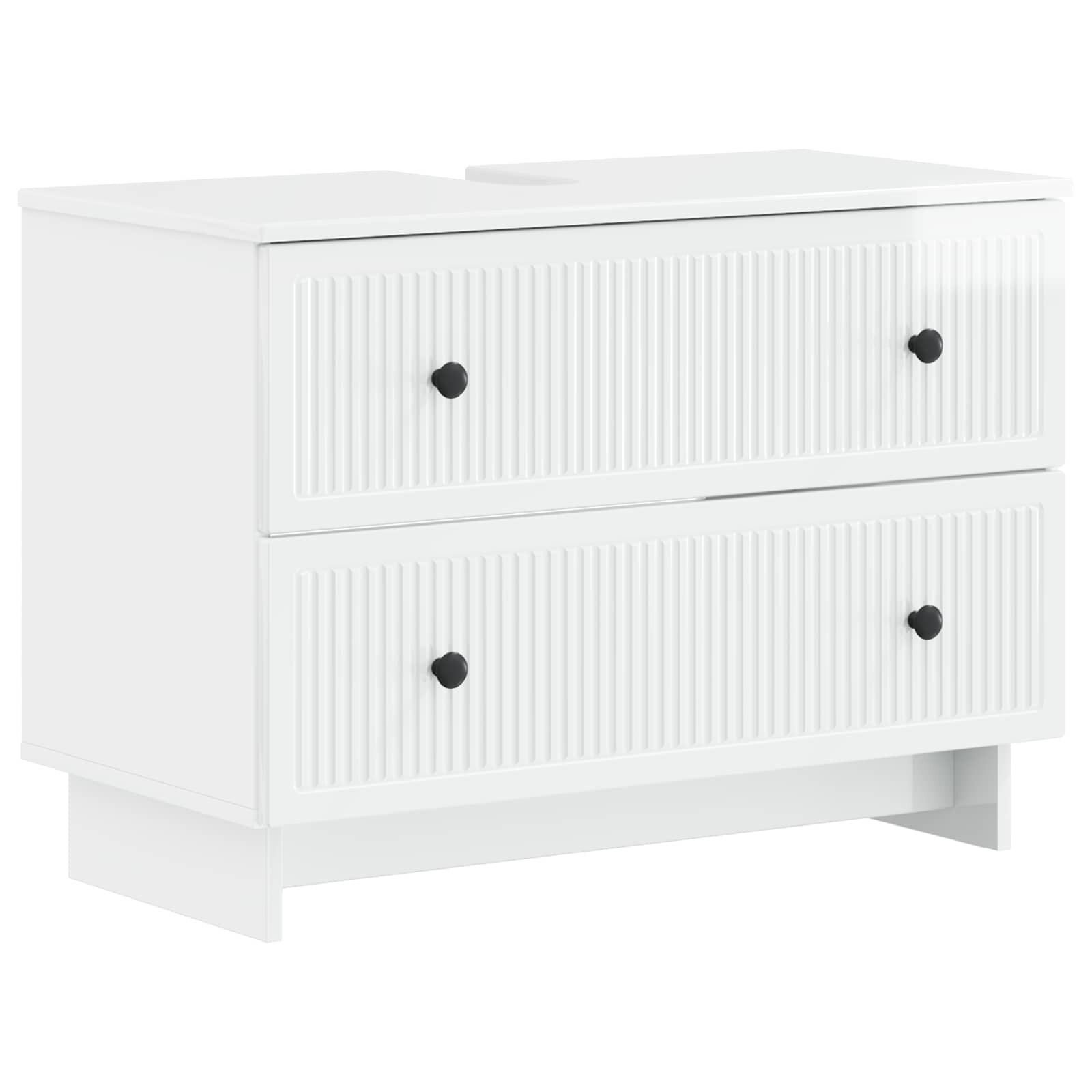 vidaXL Шкаф за мивка в баня EDE Бял гланц 82 x 41 x 59 см