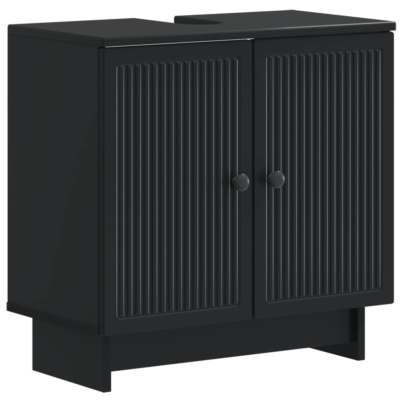 vidaXL Шкаф за мивка в баня EDE Черно 595 x 315 x 59 см