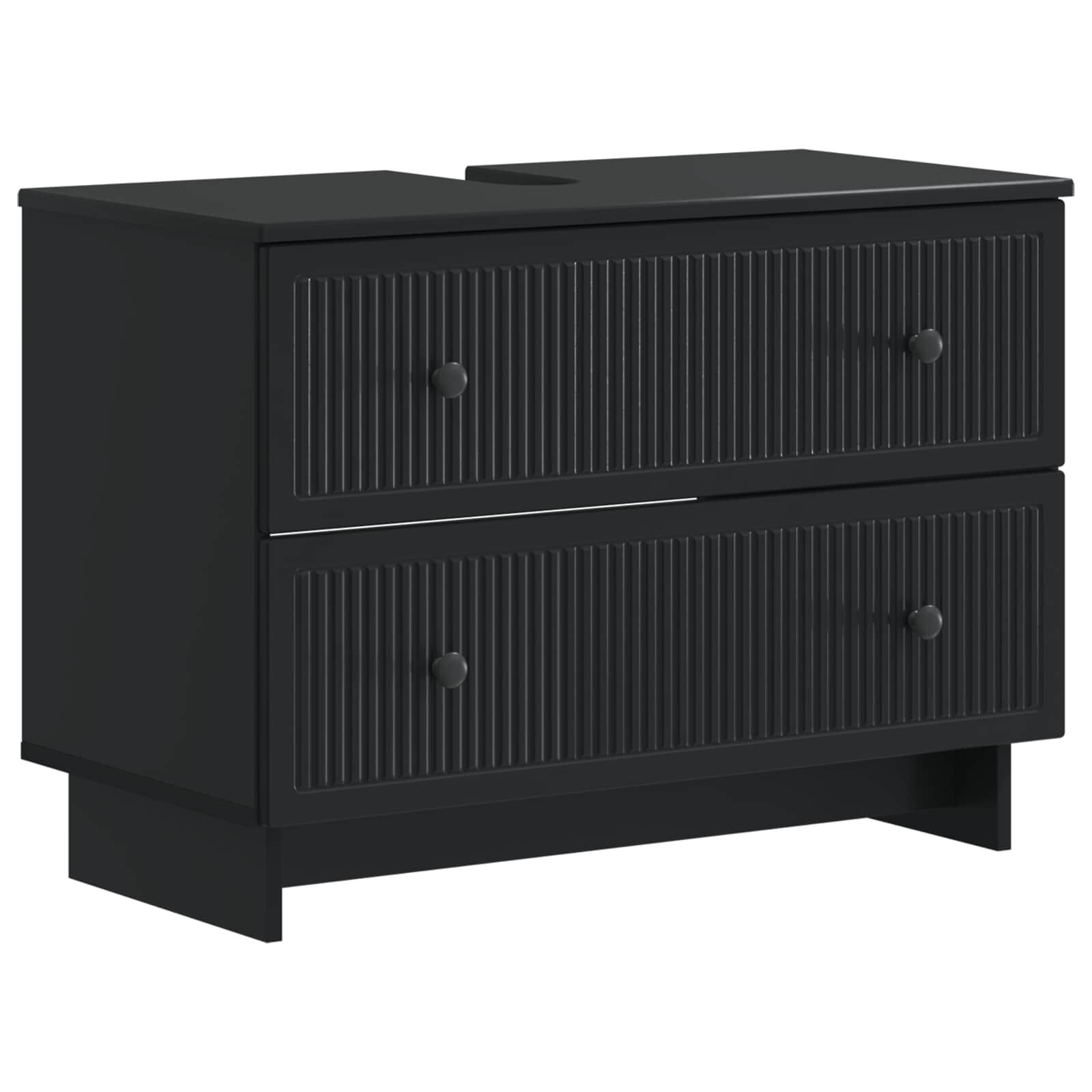 vidaXL Шкаф за мивка в баня EDE Черно 82 x 41 x 59 см
