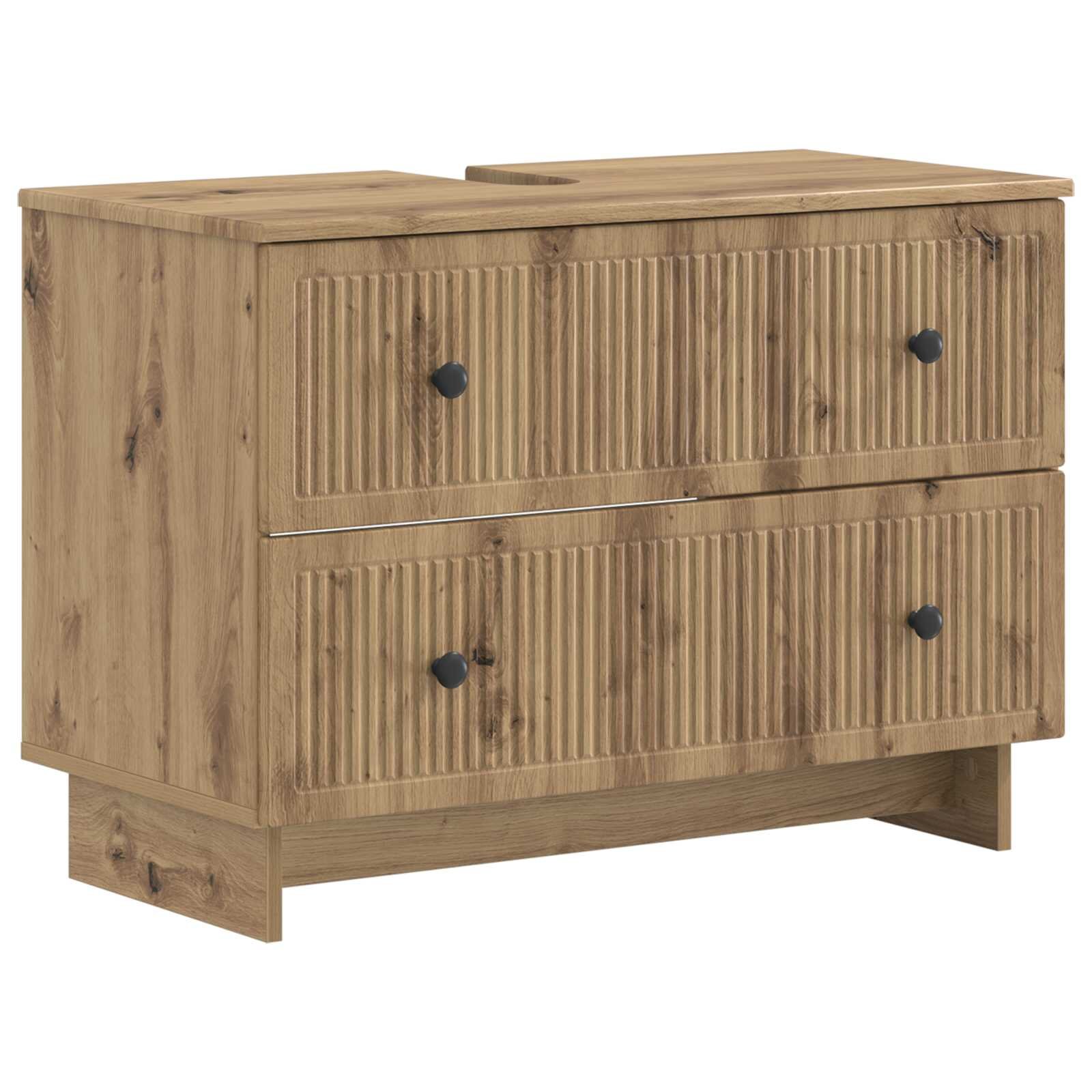 vidaXL Шкаф за мивка в баня EDE Дъб артизан 82 x 41 x 59 см
