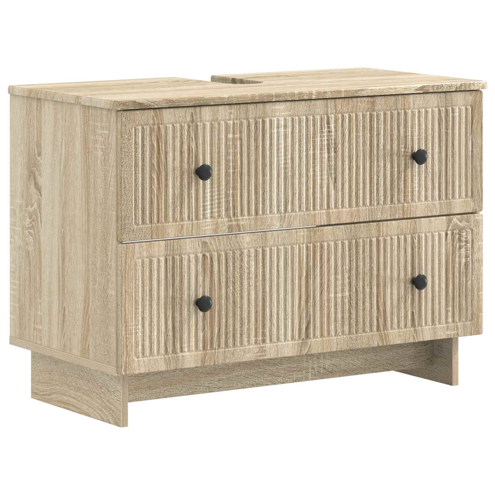 vidaXL Шкаф за мивка в баня EDE Дъб сонома 82 x 41 x 59 см