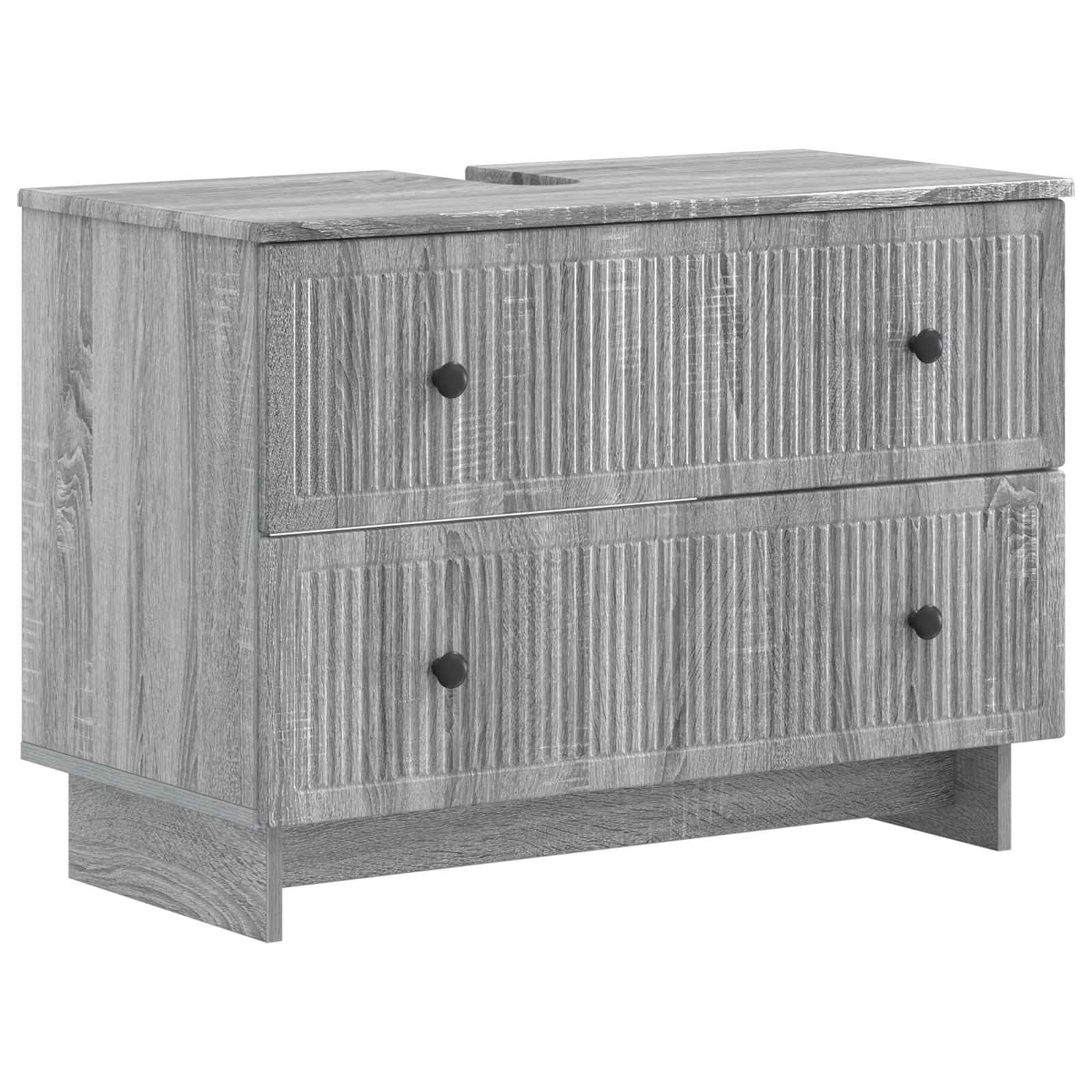 vidaXL Шкаф за мивка в баня EDE Сив Сонома 82 x 41 x 59 см
