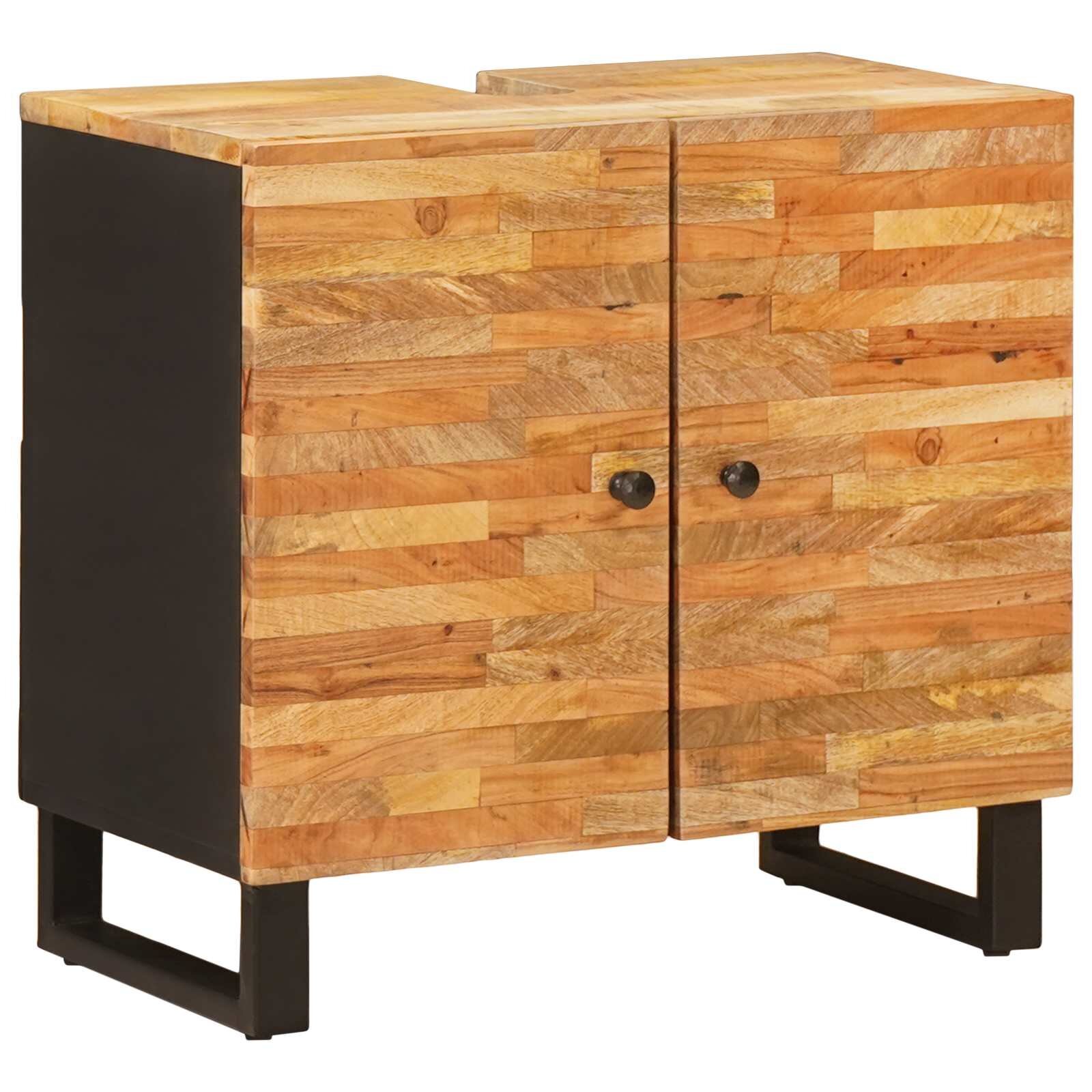 vidaXL Шкаф за мивка в баня Естествен 62 x 33 x 58 см
