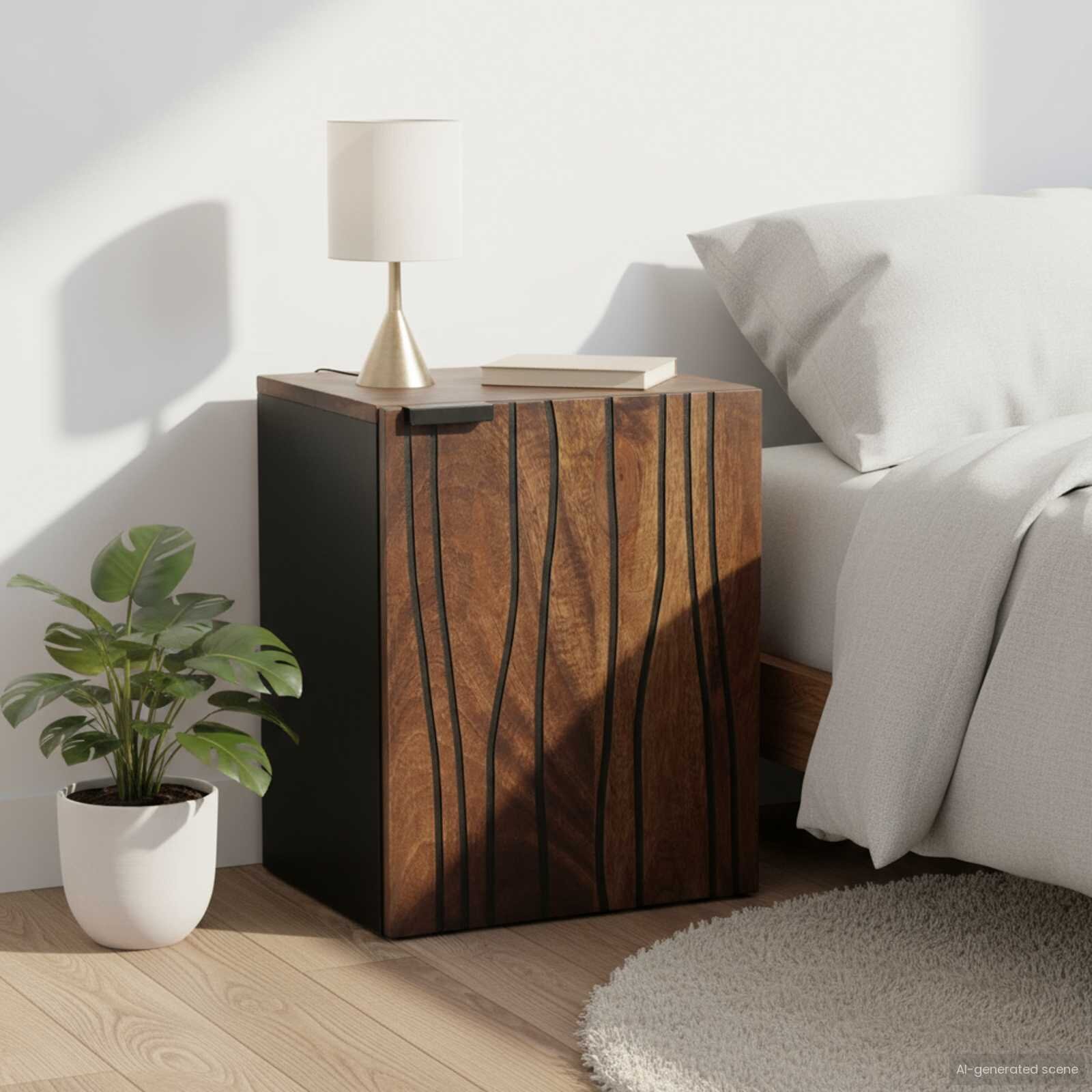 vidaXL Шкаф за мивка в баня Орех 38 x 335 x 48 см Инженерна дървесина