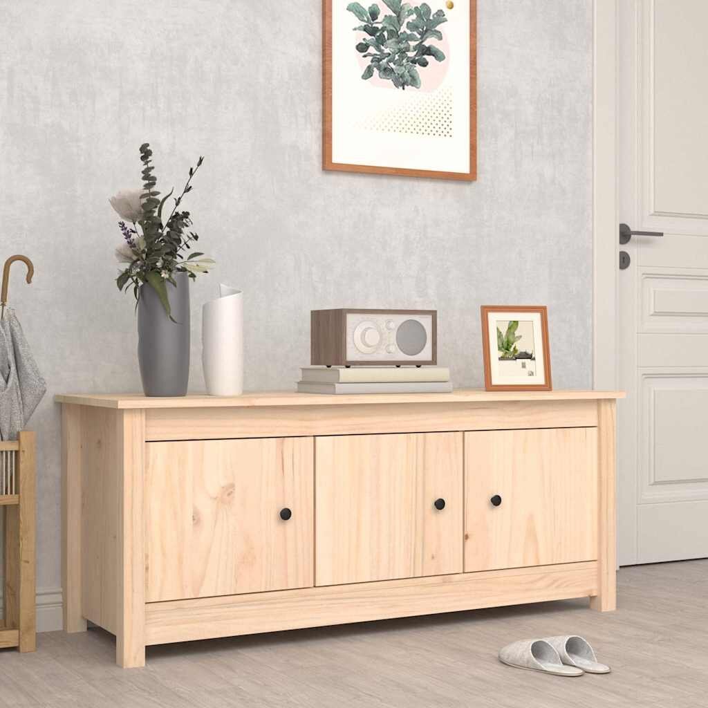 vidaXL Шкаф за обувки 110x38x455 см бор масив