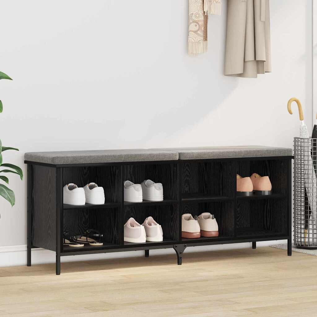 vidaXL Шкаф за обувки 131 x 35 x 50 см Инженерна дървесина и желязо