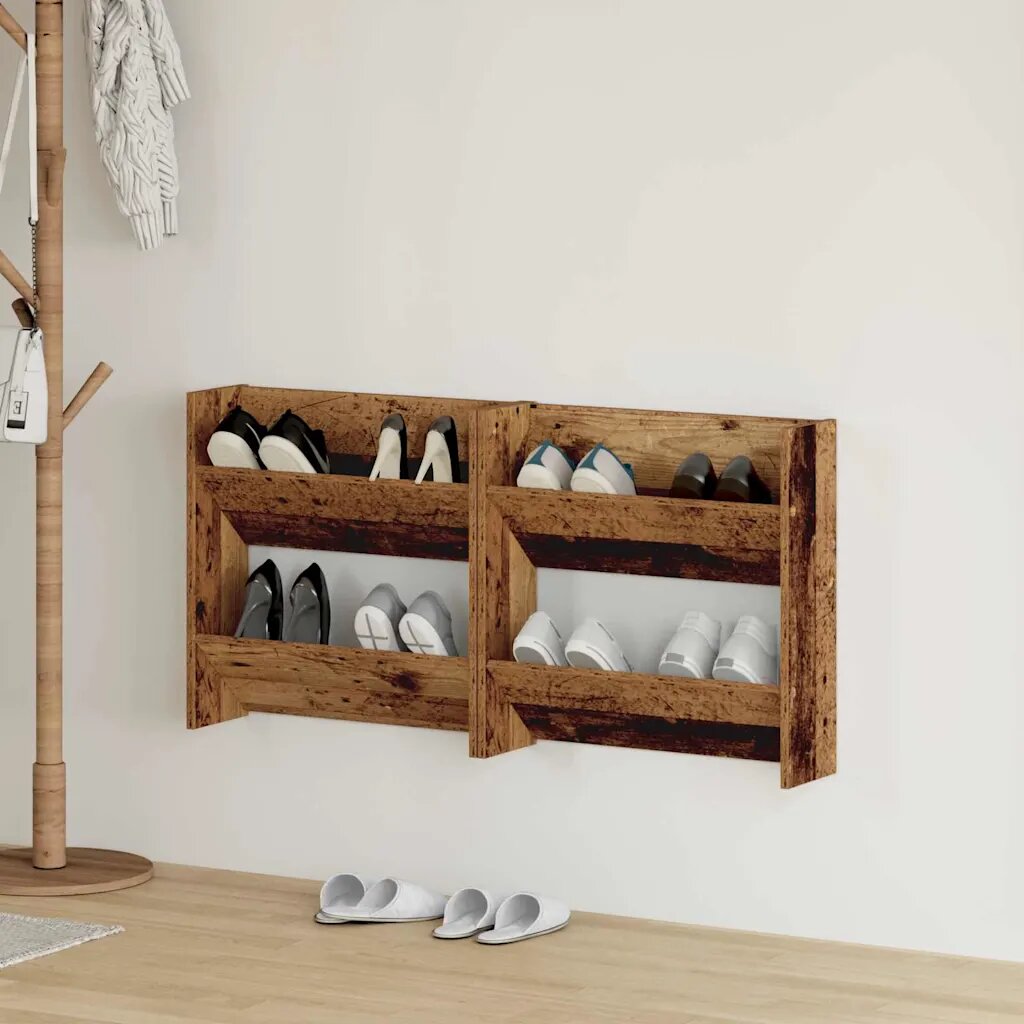 vidaXL Шкаф за обувки 2 бр. 60 x 18 x 60 см Инженерна дървесина