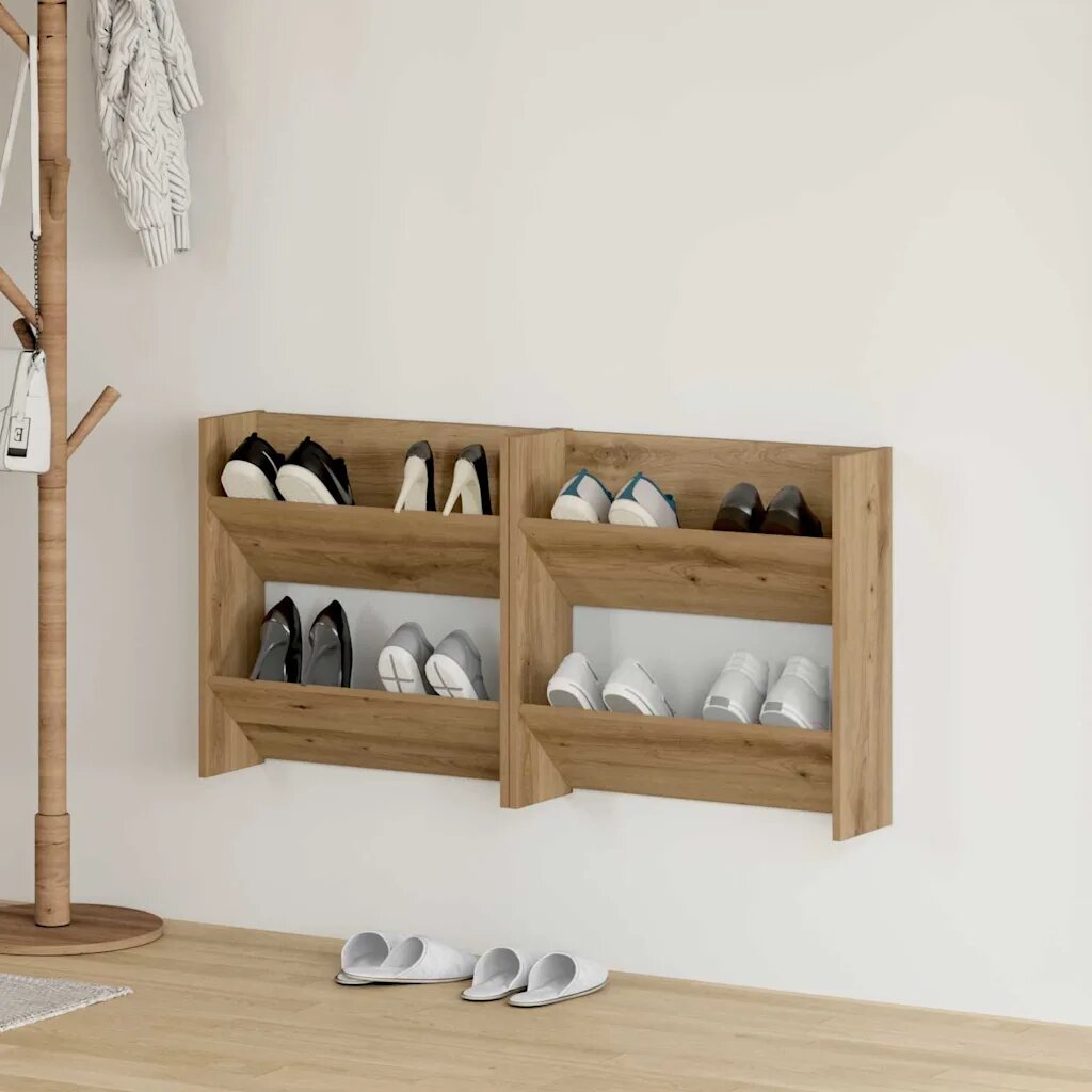 vidaXL Шкаф за обувки 2 бр. 60 x 18 x 60 см Инженерна дървесина